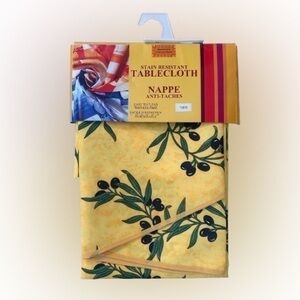 NWT Original Tablecloth fom Provence, France, Round 70 cm, Yellow, Green, Black